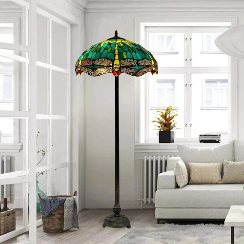 Green tiffany floor lamp - tiffany, 16