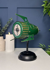 Green Vintage Spaceship Rocket Desk Table Clock Gift | Vintage Retro Style Clock