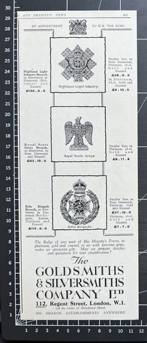 Military badges goldsmiths - goldsmiths, &