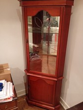 Cherry wood corner display