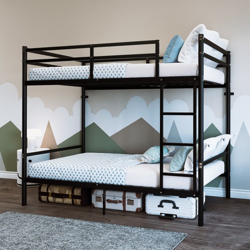 Black metal twin bunk - metal,