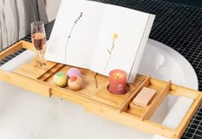 BATH TUB CADDY TRAY / EXTENDABLE HOLDER For BOOK IPAD, Wine, Spa, Christmas gift