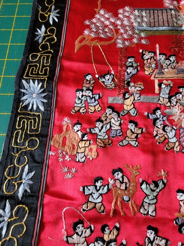 Traditional chinese silk panel - traditional,