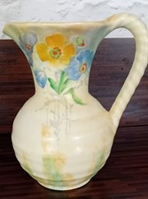 Art Deco Crown Ducal Pottery Jug Floral Earthenware 1920s 