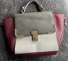 Dune Burgundy & Grey Handbag 