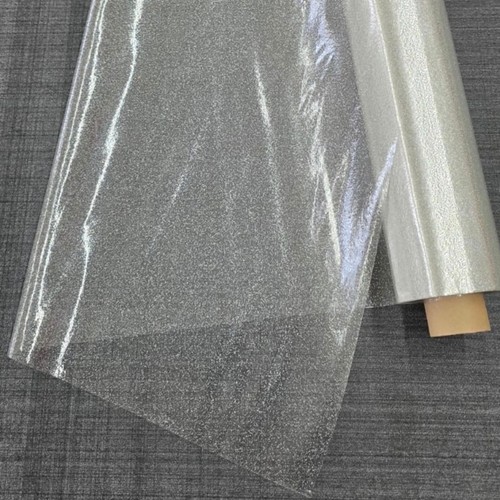 Silver glitter clear pvc - silver,