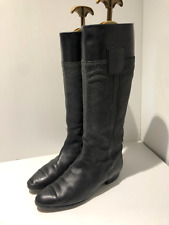 VTG 80s Gucci Riding boots UK 5 6 EU 39 B black leather tall flat equestrian