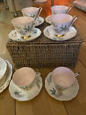 Virgin Adderley / Queen Ann china tea set 6trios 6 Salad Plates And Cake Plate