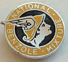 VINTAGE AUTOMOBILIA ADVERTISING ENAMEL BADGE NATIONAL BENZOLE MIXTURE