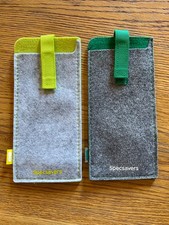 SPECSAVERS GREY/LIME/ GREEN SOFT FELT GLASSES/SUNGLASSES CASES