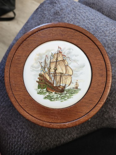 Vintage ceramic wood sailing - vintage,