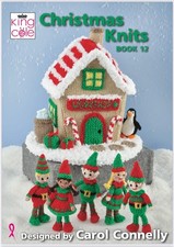 King Cole KNITTING  PATTERN Christmas Knits Book 12, Santa, Sleigh, Workshop etc