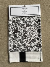 Burleigh x Bedeck Tea Towel Charcoal Grey Regal Peacock Set of 2 Cotton BNWT