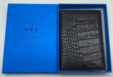 Smythson of Bond St grey leather Mara passport cover holder wallet new & boxed