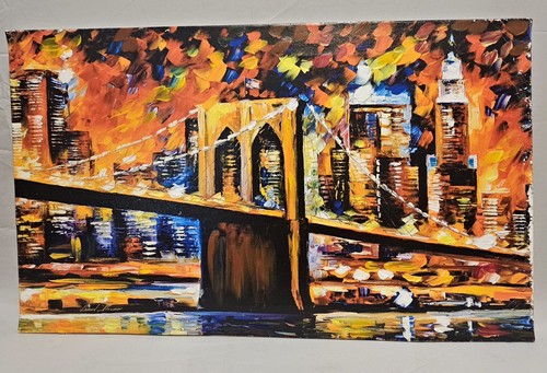 Brooklyn bridge view - brooklyn, oil
