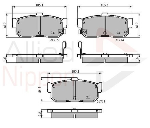 Brake pad set for disc - brake,