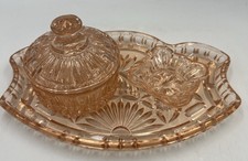 Art Deco Pink Peach Crystal