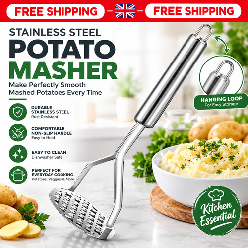 Stainless steel potato masher - stainless,