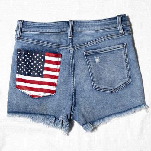 American flag denim cutoff - flag,