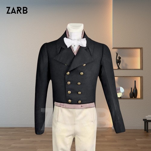 Men black regency tailcoat - men's,