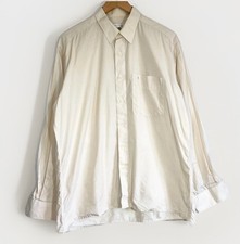 Eterna Striped Shirt Vintage Mens Long Sleeve Cotton Yellow Size XL