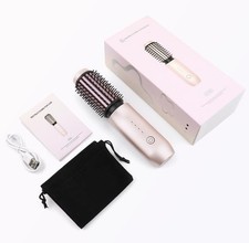 Big Wave Hair Curling And Straightener Brush Cordless Comb Travel Ready 7000mAh