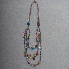 Stunning Antica Murrina Venezia Triple Strand Murano Glass Bead Necklace in Box 