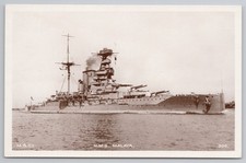 HMS Malaya Royal Navy battleship RPPC postcard M&Co no. 302