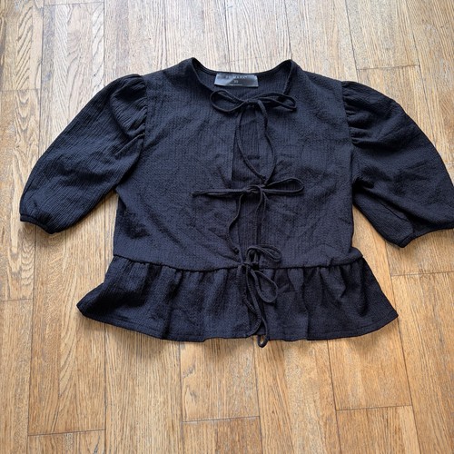 Black babydoll peplum top - peplum, with