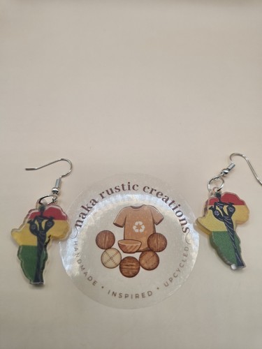 African map earrings - map,