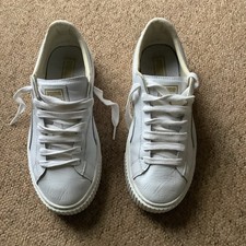 PUMA- Women's Basket-White Trainers - Size UK 5