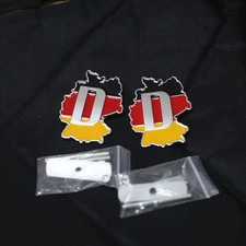 2x Chrome Germany Map Flag