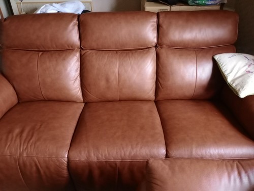 Leather sofa seater - leather, 3-seater