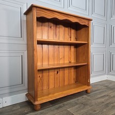 Retro Vintage Low Solid Pine Wooden Bookcase 3 Shelf / Shelves Country Farmhouse