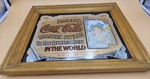 Large coca cola mirror wood - large,