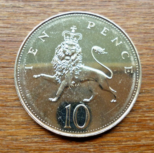1988 unc 10p coin crowned - unc,