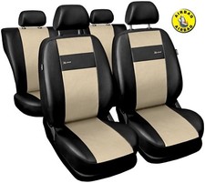 Outlet # 14 Universal Car seat covers black/beige  leatherette full set