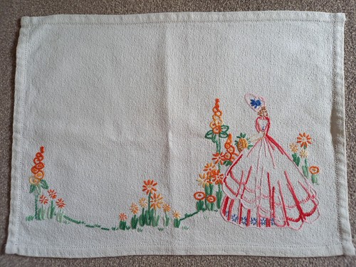 Vintage cream hand embroidered - vintage,