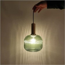 Modern Glass Pendant Light – Ceiling Lamp Shade in Green, Amber & Smokey Grey