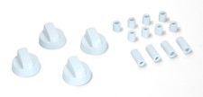 4 X UNIVERSAL BELLING Cooker Oven Hob CONTROL KNOBS WHITE