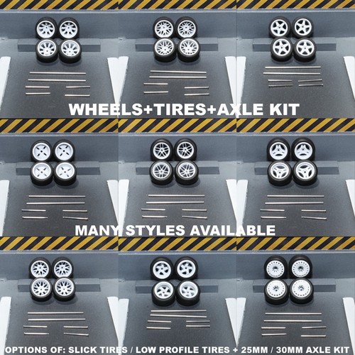 White wheels tires - 1:64, +