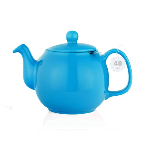 Blue large porcelain teapot - porcelain,