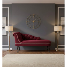 Left-Hand Velvet Tufted Chaise