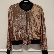 Rue21 Rose Gold Sequin Bomber