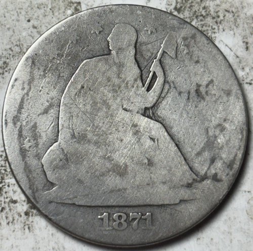 1871 50c seated liberty - seated,