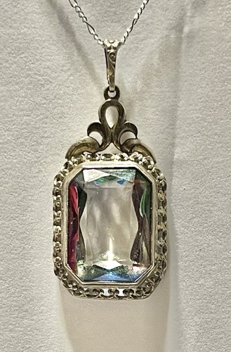Vintage emerald cut rainbow - emerald,