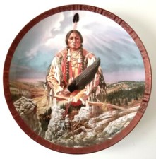 Franklin Mint Porcelain Plate "Sitting Bull" By Tom Beecham Limited Edition