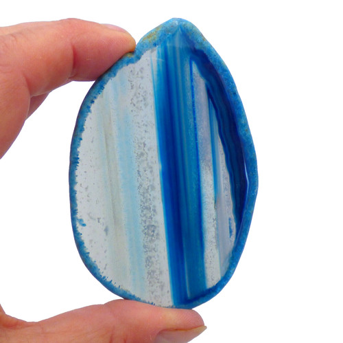 Striped blue agate geode - striped,