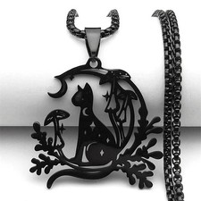 Gothic Black Cat Pendant