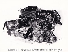 LOTUS 910 TURBO 2.2 LITRE ENGINE REF. 2756/10, PERIOD PHOTOGRAPH.